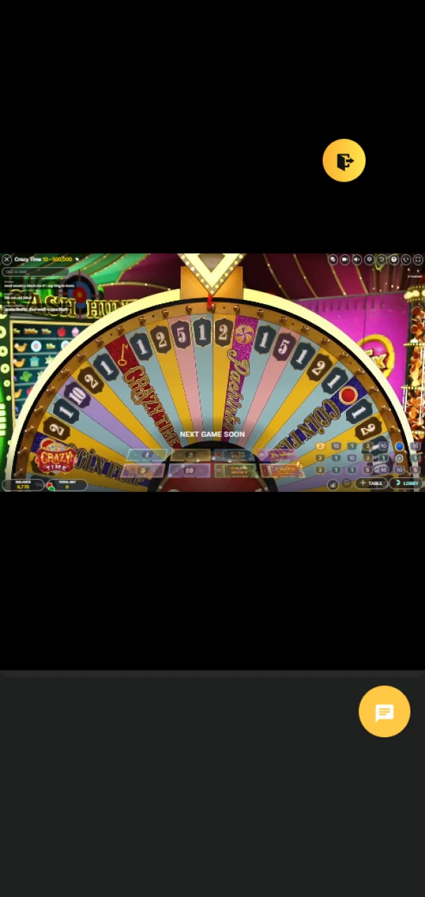 Enjoy playing Crazy Time on the 96in platform.