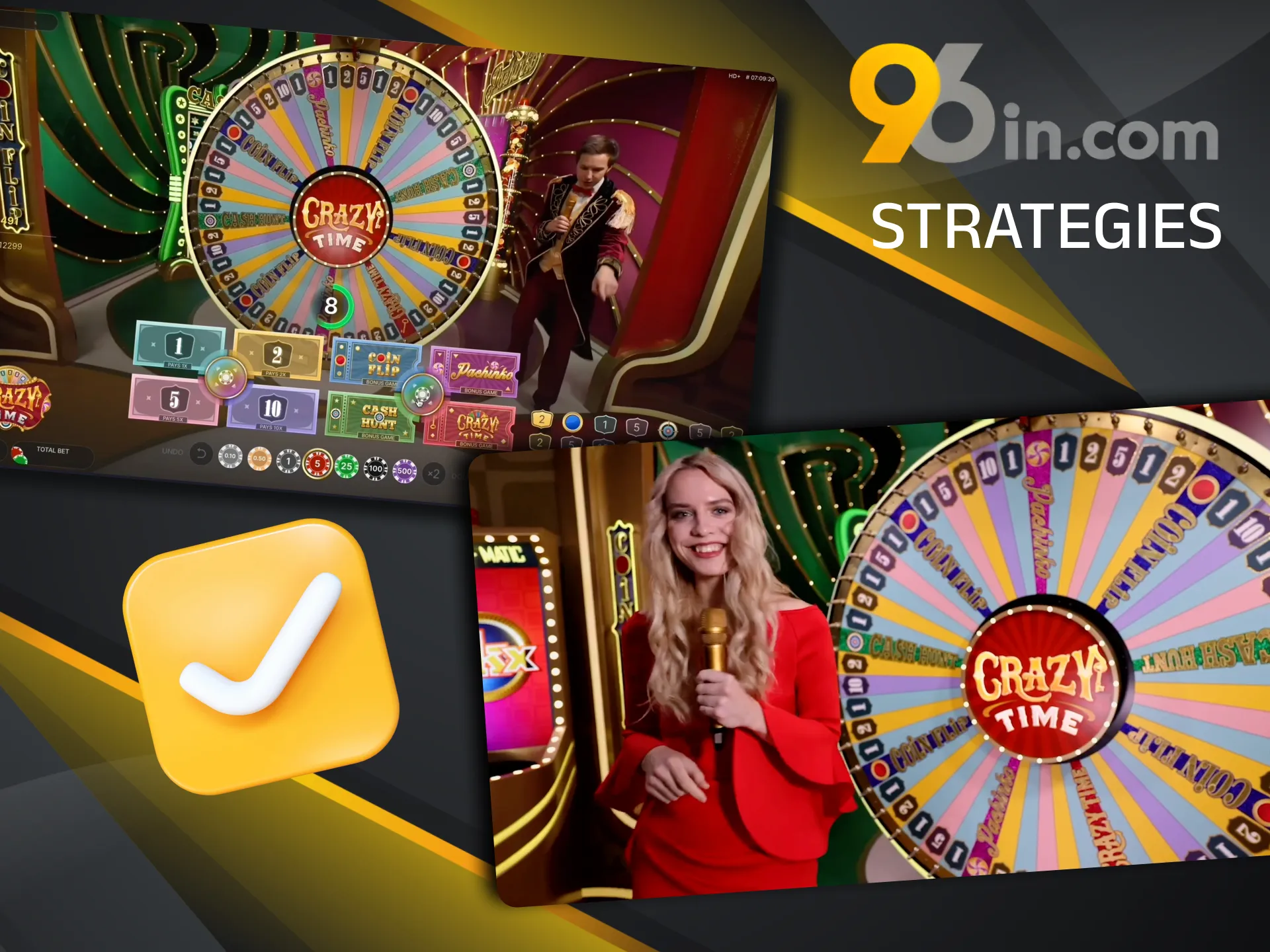 Maximize your chances in Crazy Time at 96in by watching games, betting wisely.