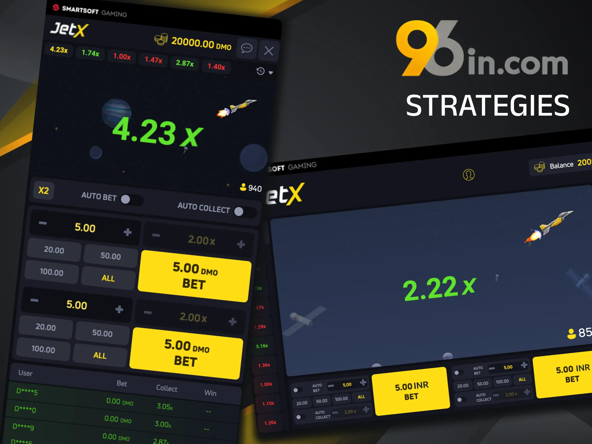Maximize your winnings in JetX at 96in by starting with demo mode to refine your strategy.