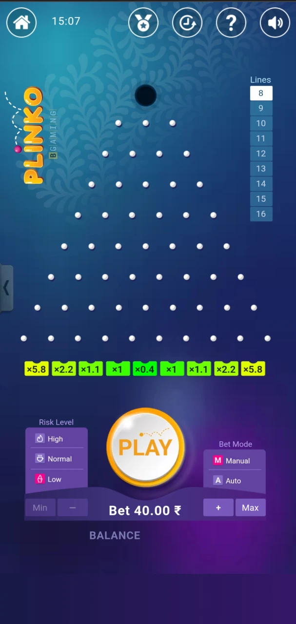 Enjoy playing the Plinko game on the 96in platform.