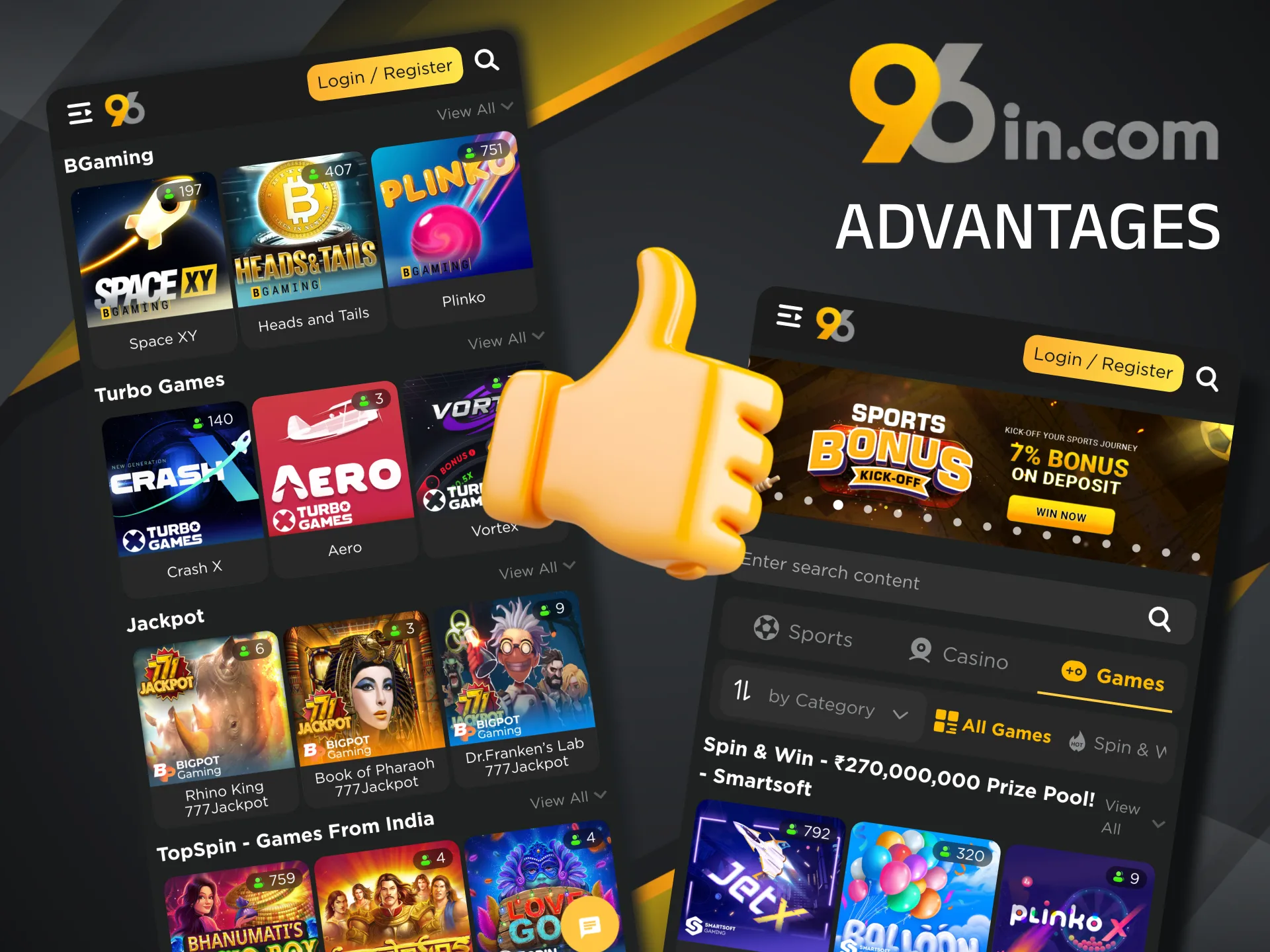 96in ensures a seamless betting experience with reliable transactions and immersive slot options.