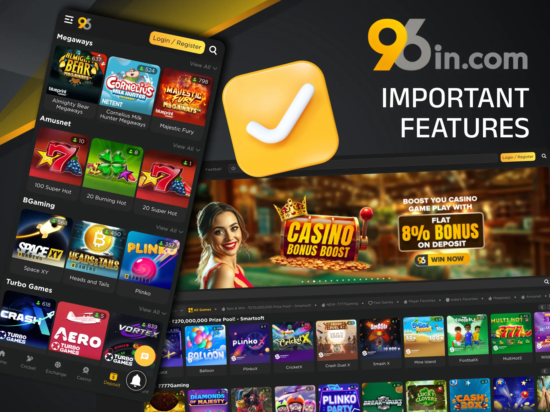 Explore 96in Slots, where high RTP, volatility choices, and diverse themes define your gameplay.